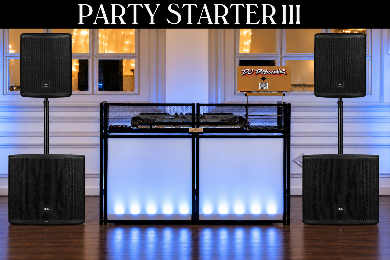 Uforia Entertainment Party Starter III Event Package featuring powerful JBL subwoofers